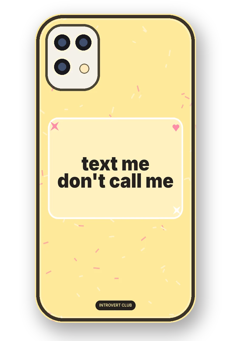 Text Me, Don't Call Me phone case mockup